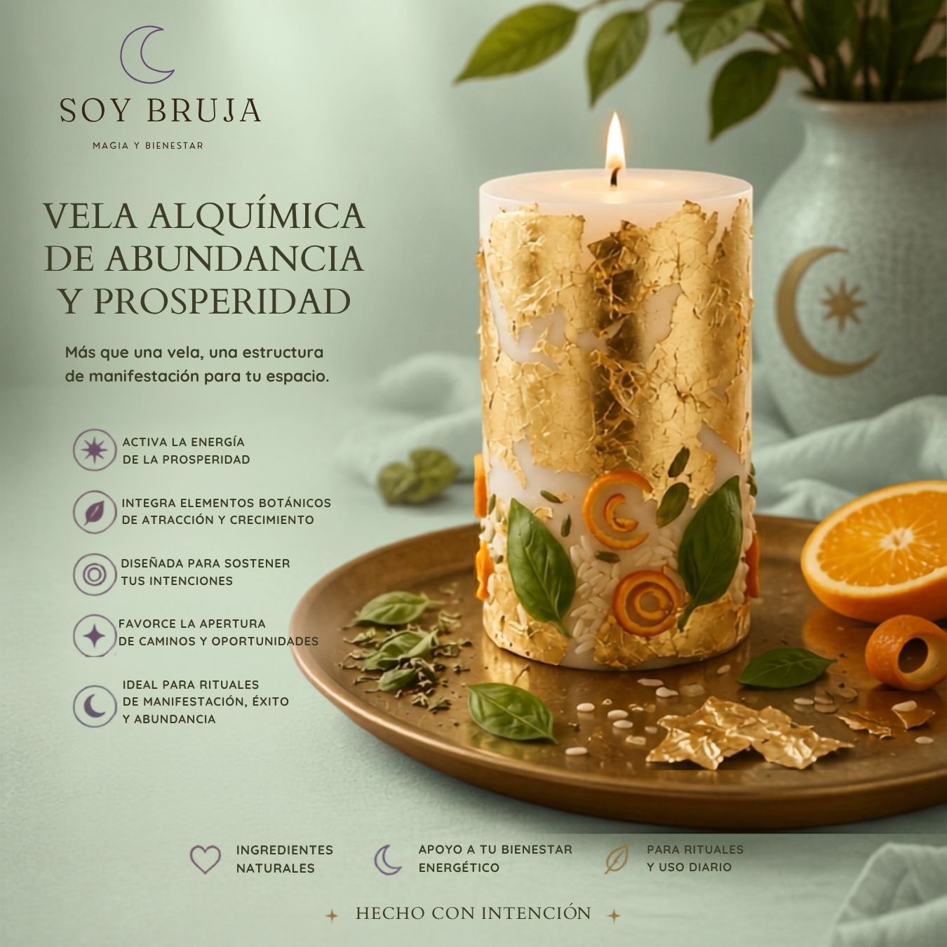 Vela alquimica de abundancia y prosperidad